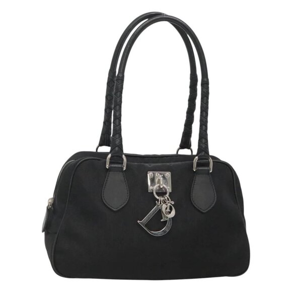 Christian Dior Trotter Canvas Shoulder Bag Nylon Black Silver - Picture 1 of 14